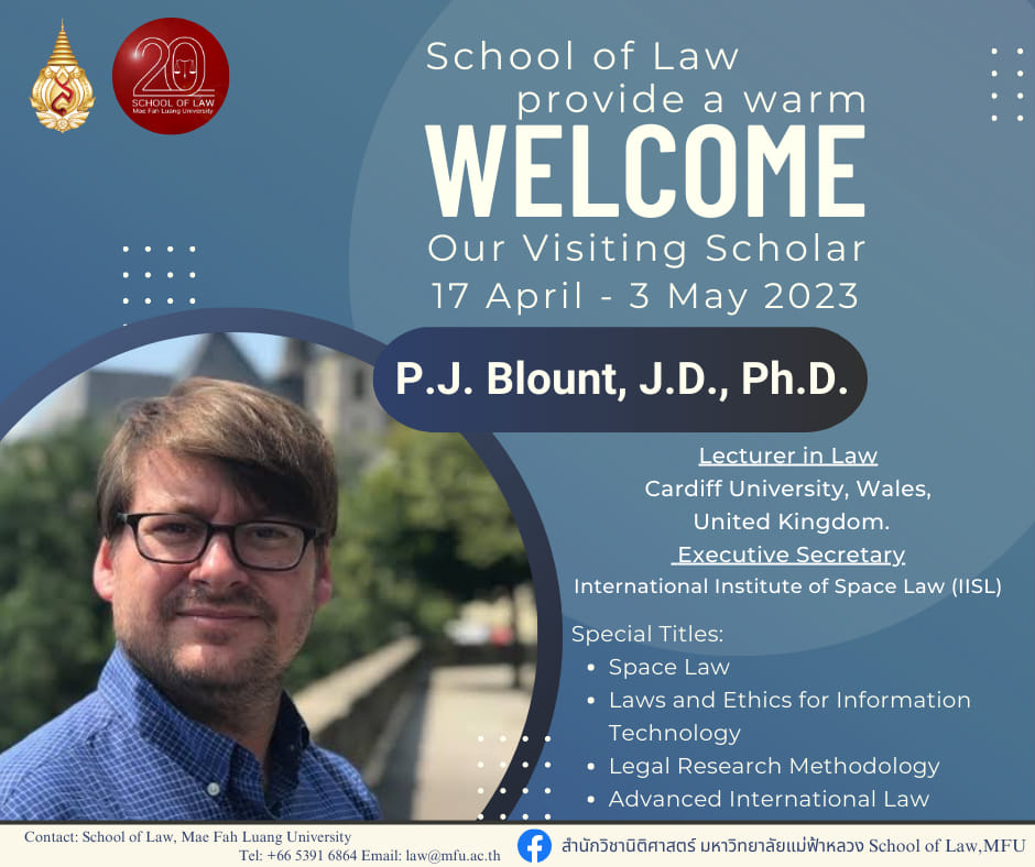 School of Law provide a warm welcome, Professor Dr. P.J. Blount.